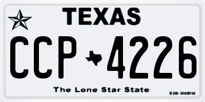 TX license plate CCP4226