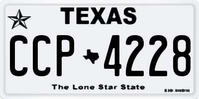 TX license plate CCP4228