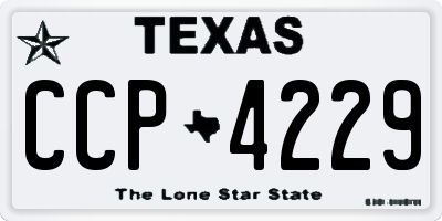 TX license plate CCP4229