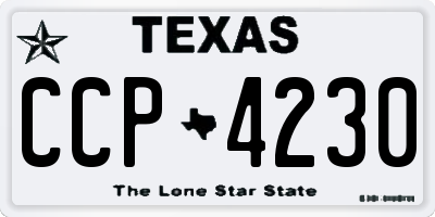 TX license plate CCP4230