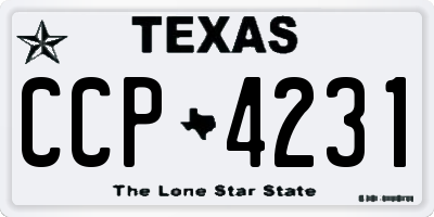 TX license plate CCP4231