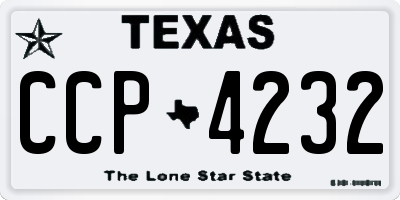 TX license plate CCP4232
