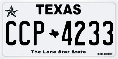TX license plate CCP4233