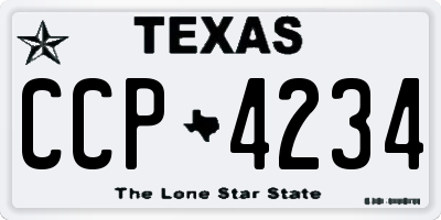 TX license plate CCP4234