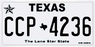 TX license plate CCP4236