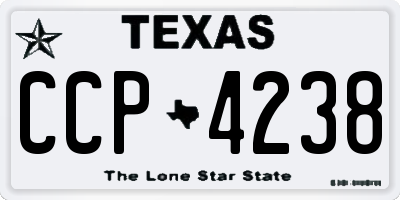 TX license plate CCP4238