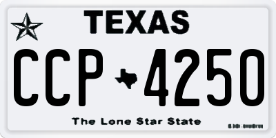 TX license plate CCP4250