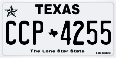 TX license plate CCP4255