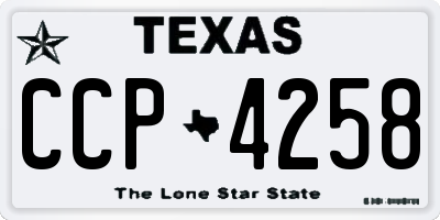 TX license plate CCP4258