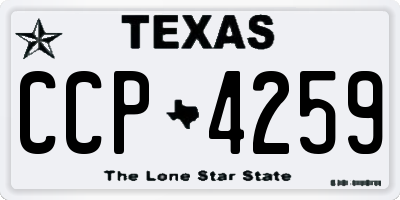 TX license plate CCP4259