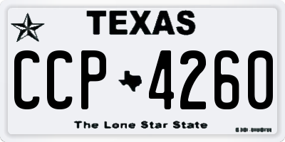 TX license plate CCP4260