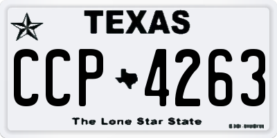 TX license plate CCP4263