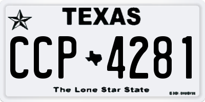 TX license plate CCP4281
