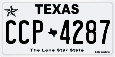 TX license plate CCP4287