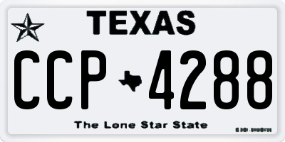 TX license plate CCP4288