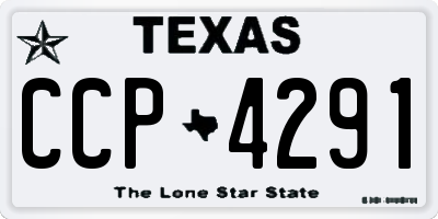 TX license plate CCP4291