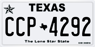 TX license plate CCP4292