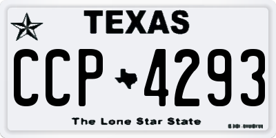 TX license plate CCP4293