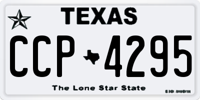 TX license plate CCP4295