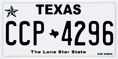 TX license plate CCP4296