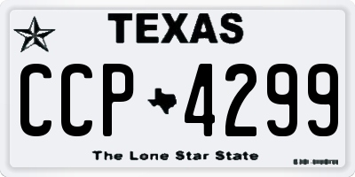 TX license plate CCP4299