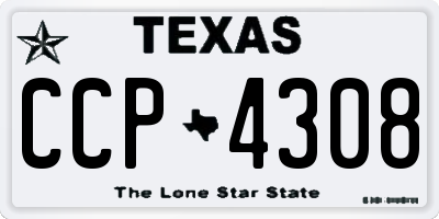 TX license plate CCP4308