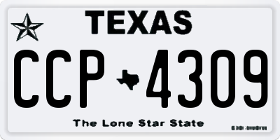 TX license plate CCP4309