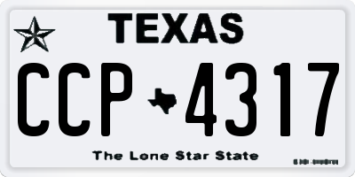 TX license plate CCP4317