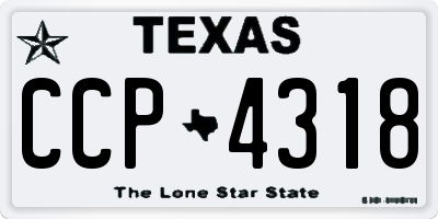 TX license plate CCP4318