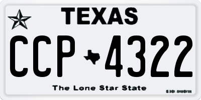 TX license plate CCP4322