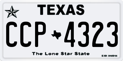 TX license plate CCP4323
