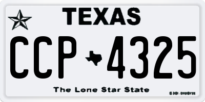 TX license plate CCP4325