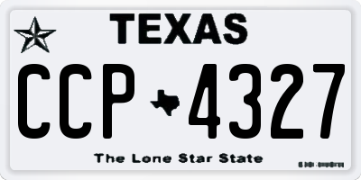 TX license plate CCP4327