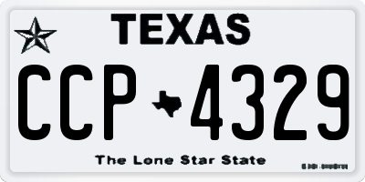 TX license plate CCP4329