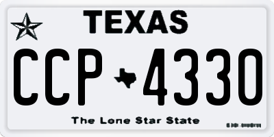 TX license plate CCP4330