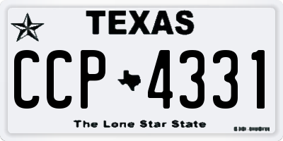 TX license plate CCP4331
