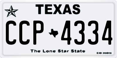 TX license plate CCP4334