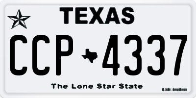 TX license plate CCP4337