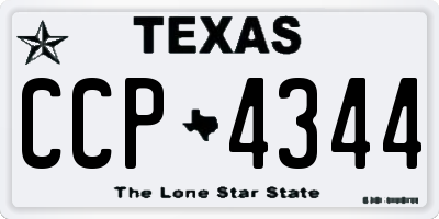 TX license plate CCP4344