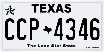 TX license plate CCP4346
