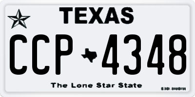 TX license plate CCP4348