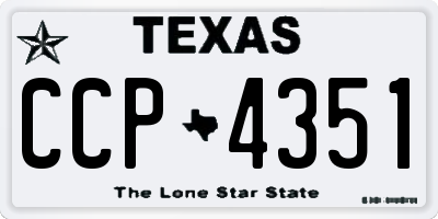 TX license plate CCP4351