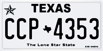 TX license plate CCP4353