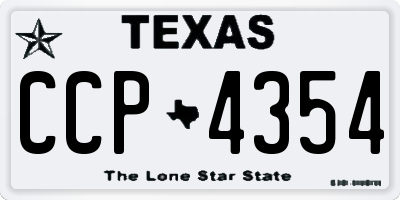 TX license plate CCP4354