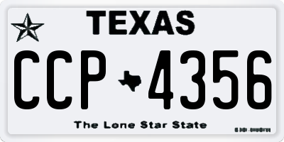 TX license plate CCP4356