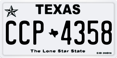 TX license plate CCP4358
