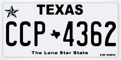 TX license plate CCP4362