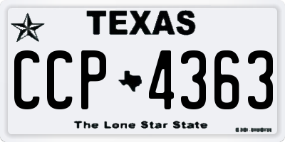 TX license plate CCP4363