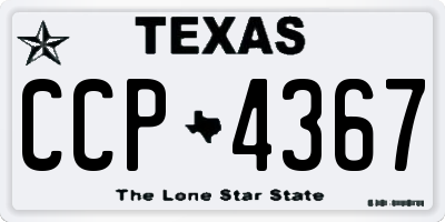 TX license plate CCP4367