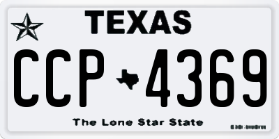 TX license plate CCP4369